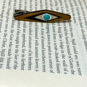 Vintage Sterling Black Onyx MCM Tie Clip